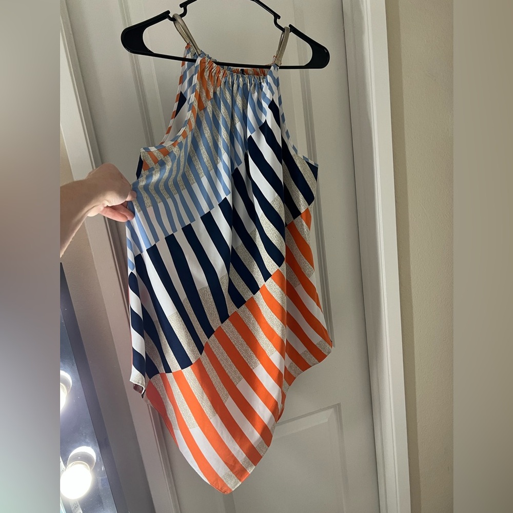 Alfani Multicolor Striped Sleeveless Blouse